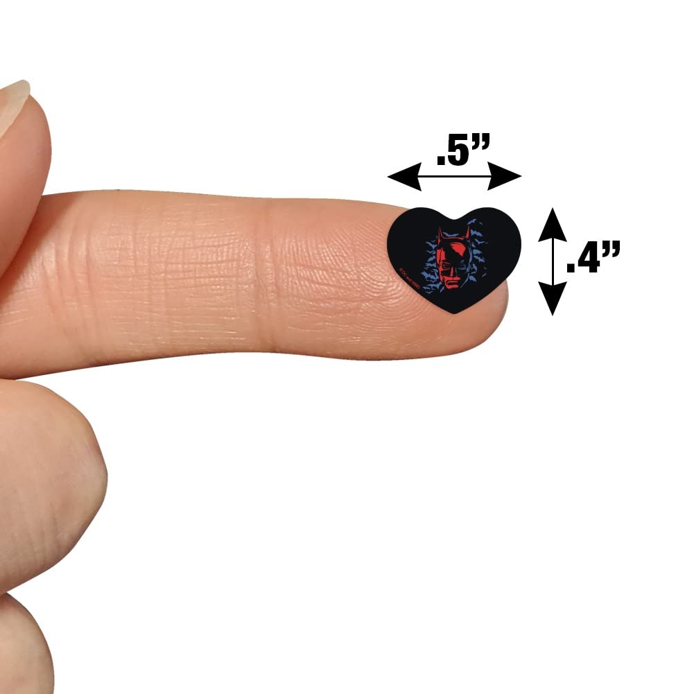 Batman Heart Shaped Stickers - DIY Scrapbook Planner Decoration, Calendar Journal Supplies for Crafting, Bullet Journaling & Gift Wrapping (50PCS)