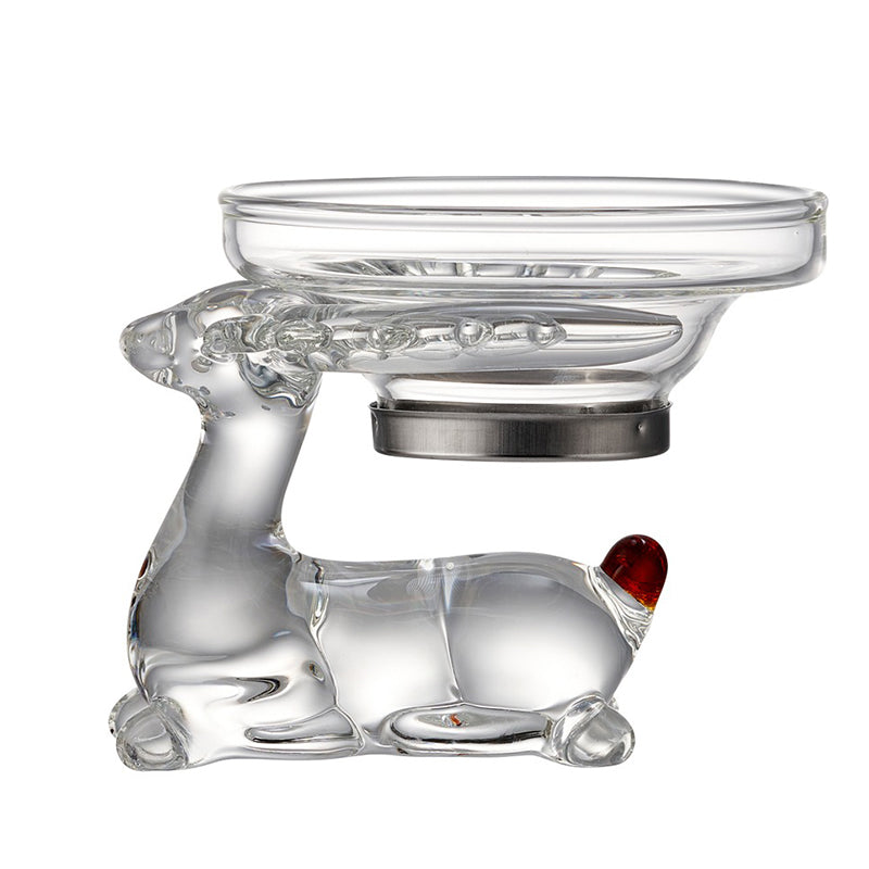 Premium Glass Strainer with Elegant Deer Holder - Perfect for Tea, Cocktails & Kitchen Use