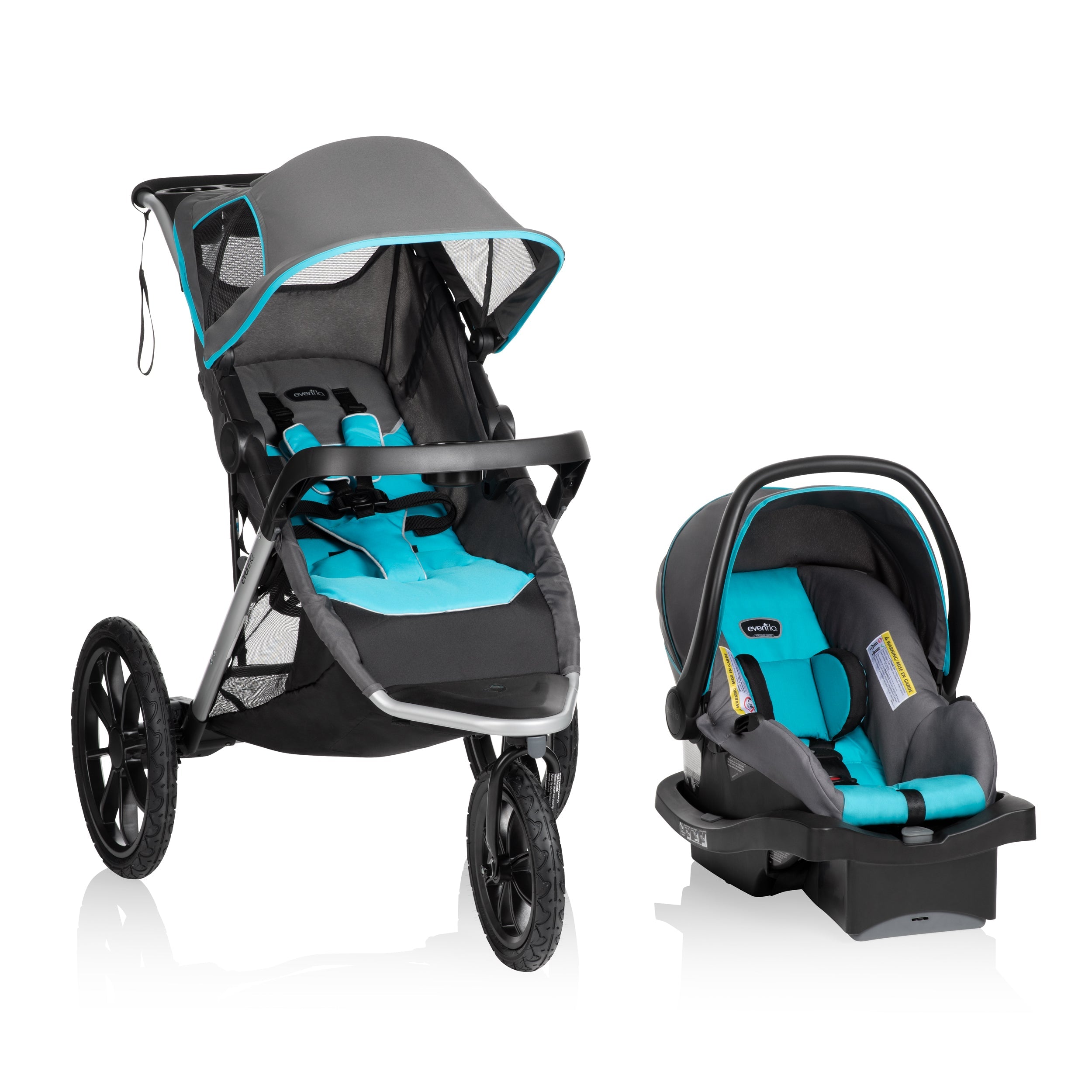 Evenflo Victory Plus Jogging Stroller Travel System - Lightweight All-Terrain Baby Stroller with Car Seat | Perfect for Running, Hiking & Outdoor Adventures with Your Baby