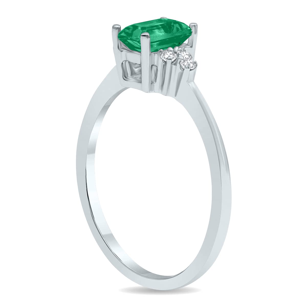 10K White Gold Gemstone & Diamond Ring - Emerald, Sapphire, Blue Topaz, Amethyst | Elegant Jewelry for Women, Perfect for Engagement, Anniversary & Special Occasions