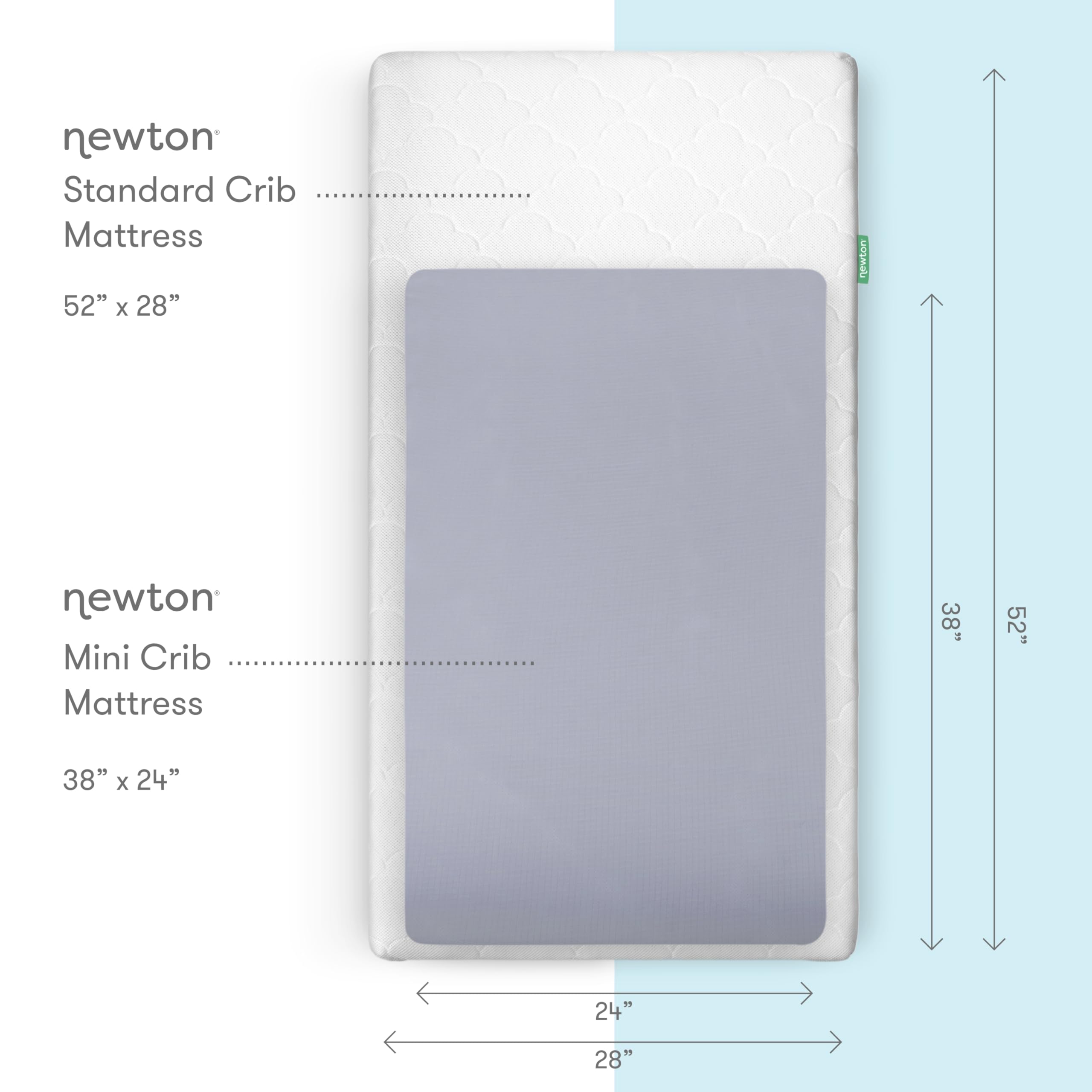 Organic Muslin Cotton Mini Crib Sheets 2-Pack - Ultra Soft & Breathable Baby Bedding for 24