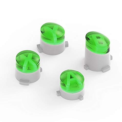 ABXY Bullet Buttons Mod Kit with Levers & Joystick for Xbox One S/Slim/Elite Controller - Clear Green | Gaming Accessories for Enhanced Performance & Customization