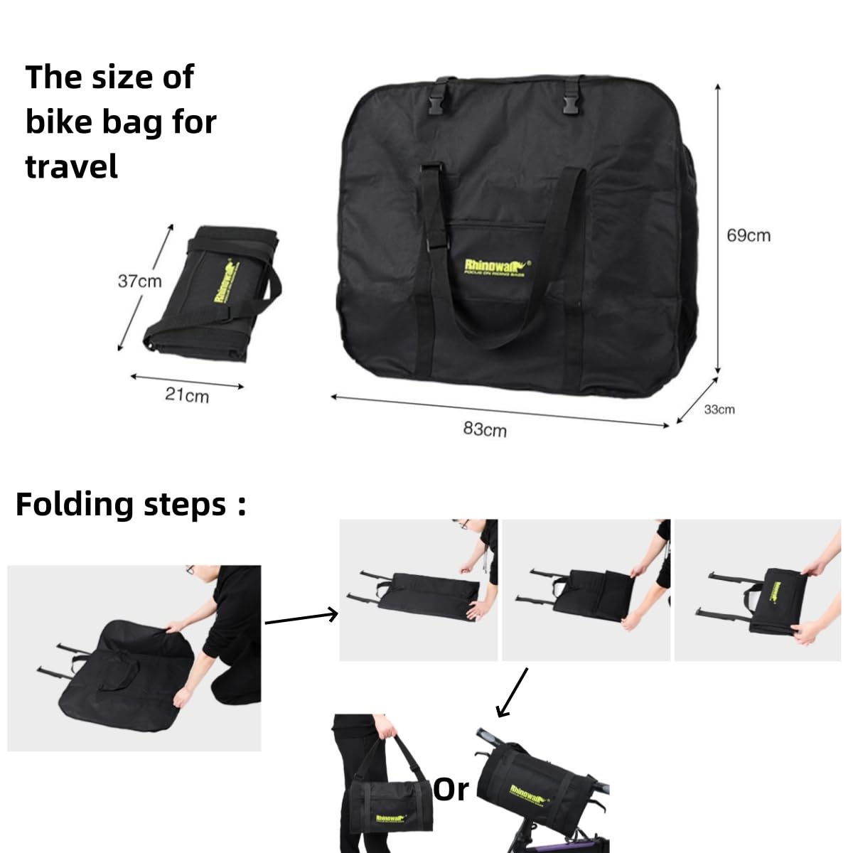 20 Inch Folding Bike Bag - Durable Mountain Bicycle Travel Case for Airplane Transport & Shipping | Perfect for Commuting, Travel & Bike Storage