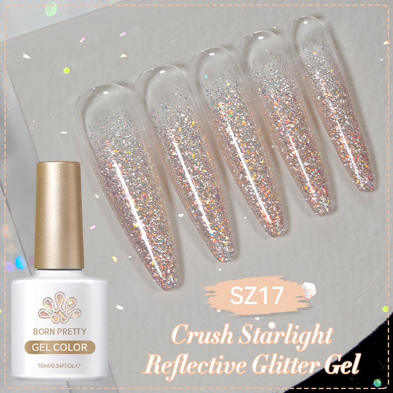 Reflective Glitter Gel Nail Polish - 10ml Starlight Crush for Long-Lasting Shine | Perfect for Manicures, Pedicures & Nail Art Designs