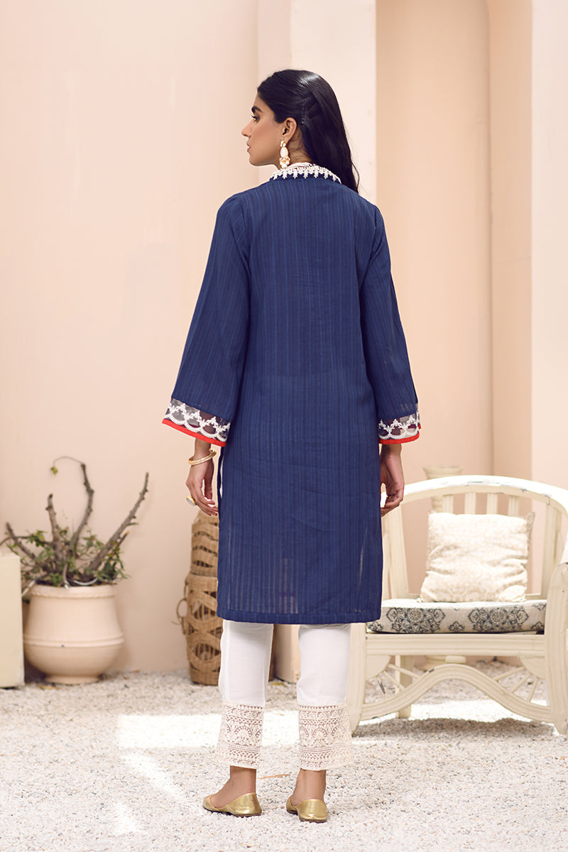 Azure Aura Embellished Shirt - Elegant Beaded Blouse for Women | Perfect for Parties, Weddings & Special Occasions