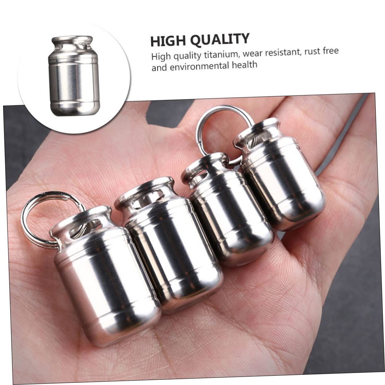Waterproof Keychain Pill Holder - Mini Emergency Pill Case for Travel, Hiking & Daily Use | Portable Pocket Pill Fob for Medication Storage