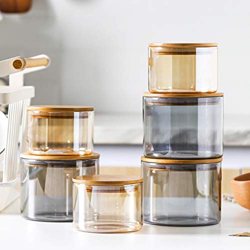 Glass Candy Dish with Wooden Lid - Airtight Snack Can for Food Storage | Perfect for Kitchen, Pantry, and Party Serving