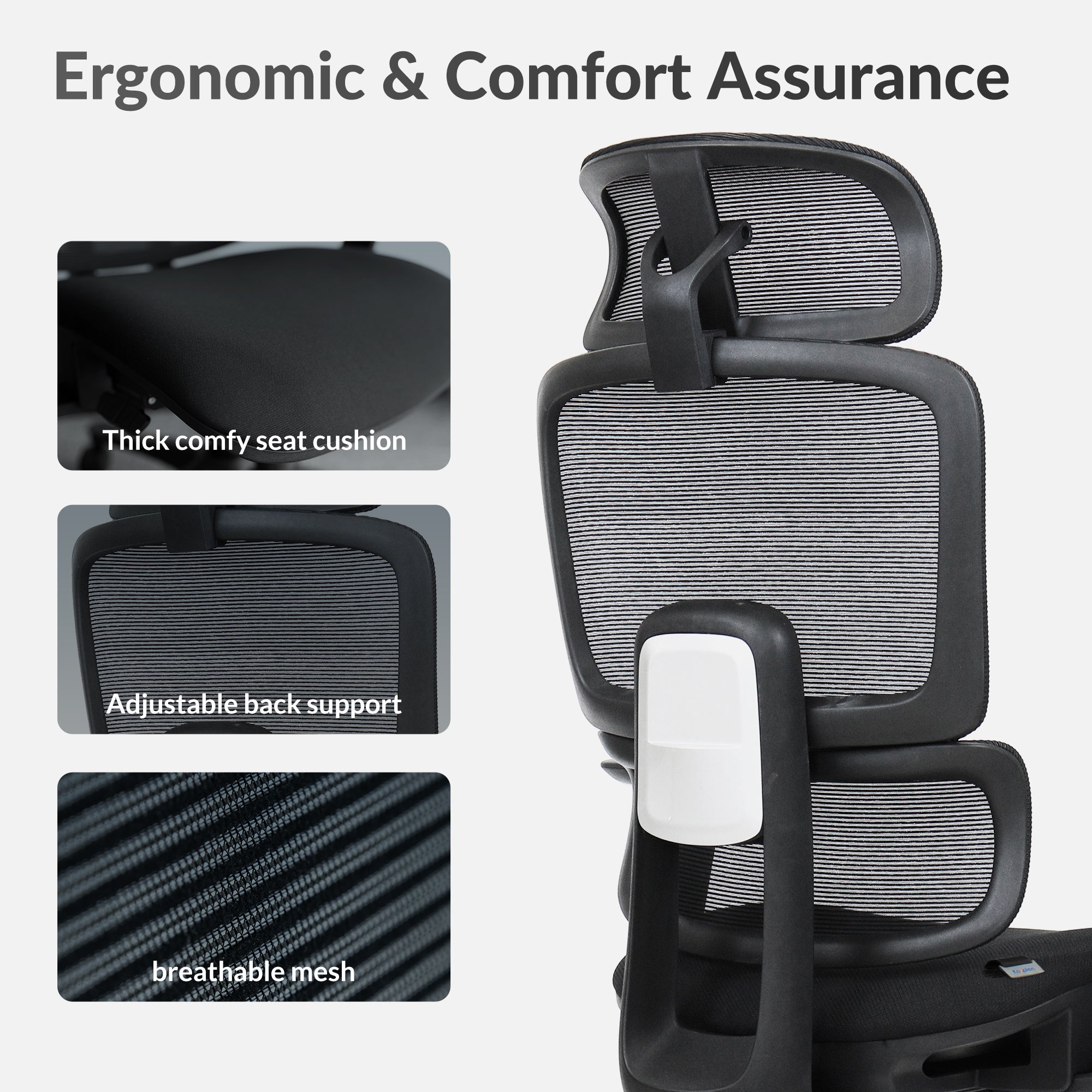 Ergonomic Office Chair with 8-Way Adjustability & SmartSupport™ - Perfect for Home Office, Gaming, and Workspace Comfort
