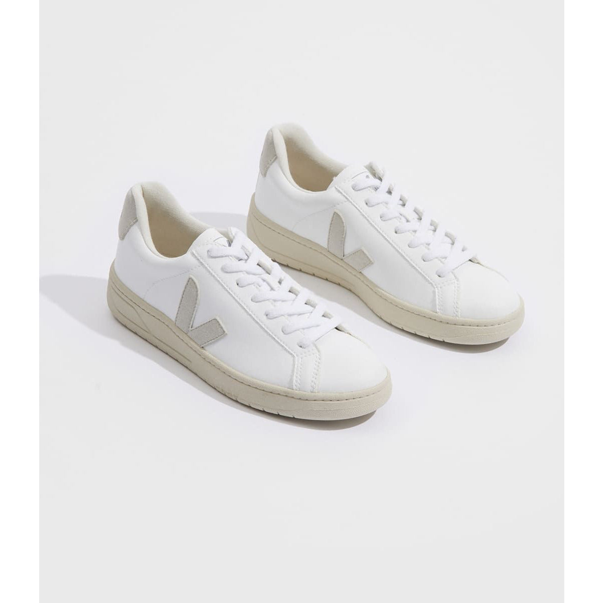 Veja Men's Urca CWL Sneakers - White & Natural Vegan Leather Casual Shoes for Men | Comfortable Walking & Everyday Wear
