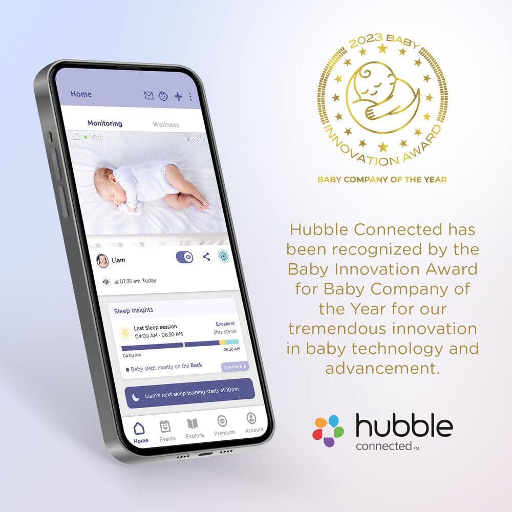 Hubble Connected Nursery Pal Cloud Touch Twin Smart WiFi Baby Monitor with 2 Cameras - 5