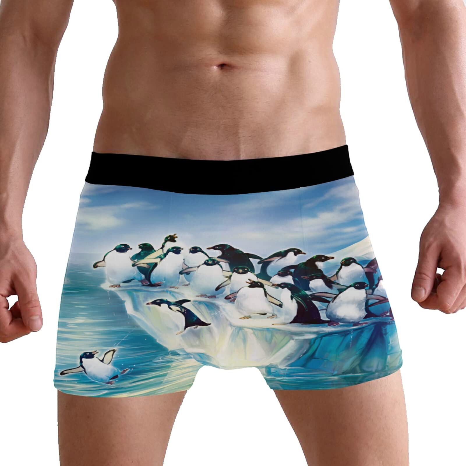 Breathable Stretch Men's Underwear - Christmas Gnome Print Boxer Briefs - Soft Polyester Fabric for All-Day Comfort - Perfect for Holidays, Gifts & Everyday Wear