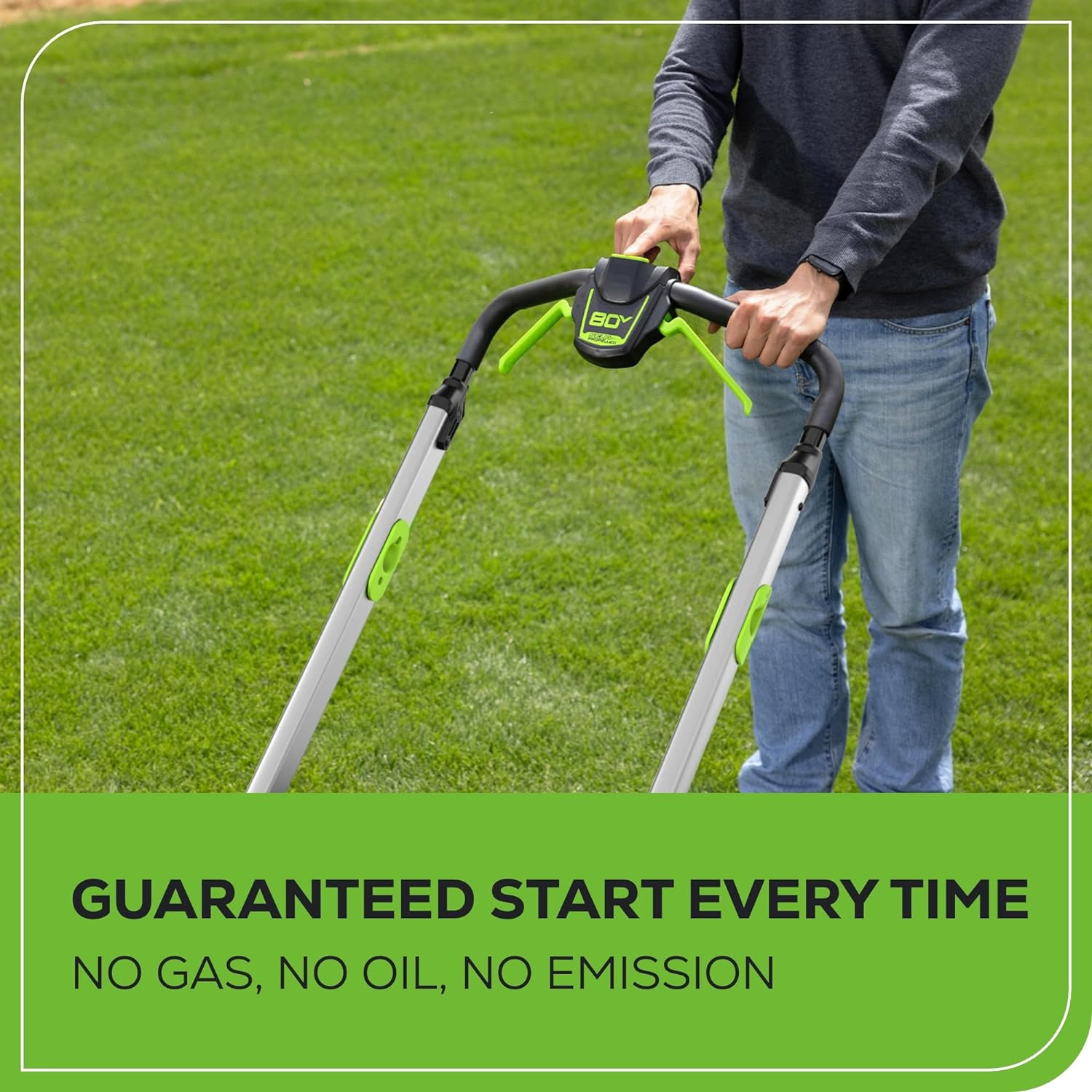 80V 21-Inch Cordless Battery Push Lawn Mower - 4-in-1 Mulching/Bagging/Side Discharge/Rear Discharge - Includes 5.0Ah Battery & 4A Fast Charger - Perfect for Medium to Large Yards, Residential Lawn Care & Landscaping