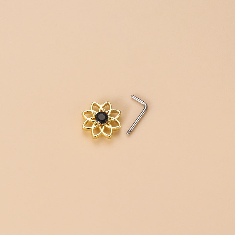 20G Hamsha Straight Nose Screw - High-Quality Stainless Steel Nose Ring for Cartilage Piercing | Perfect for Everyday Wear, Parties & Body Jewelry Collection | HSPJ835