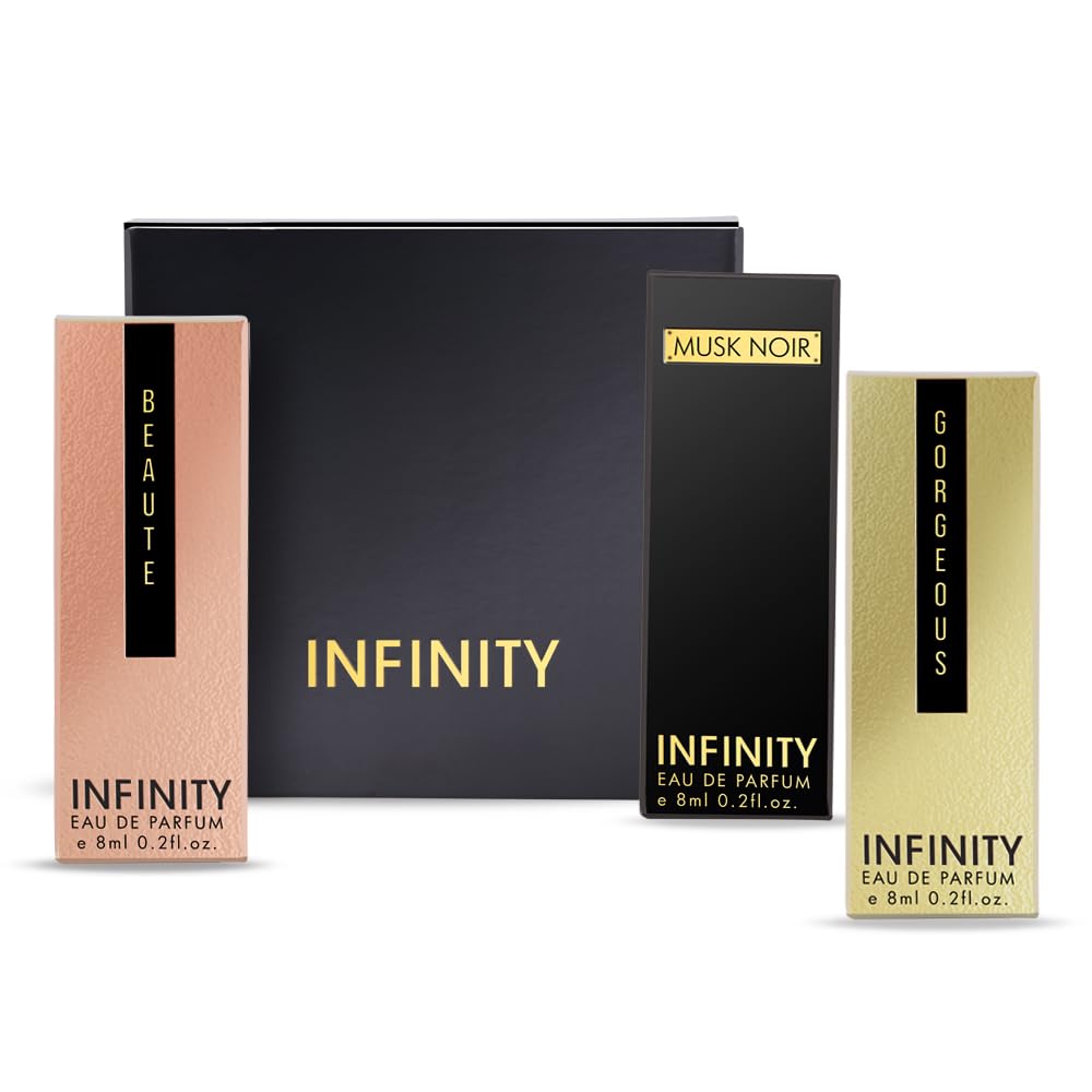 Luxury Infinity Eau De Parfum Gift Set - Long Lasting Premium Pocket Perfume (8ml Each) - Perfect for Travel, Date Night & Special Occasions