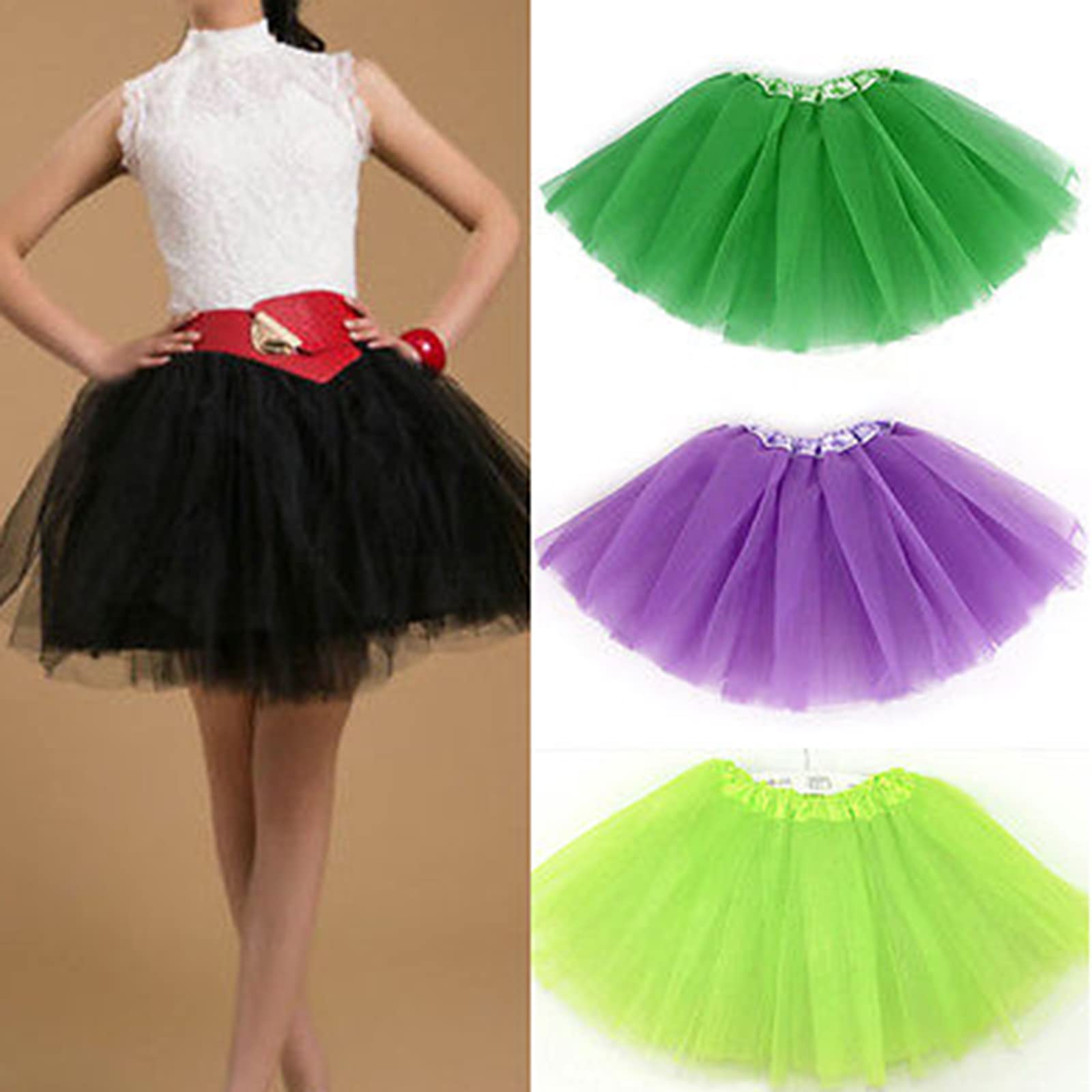 Vintage 5-Layer Tulle Tutu Skirt for Women - Puffy Ballet Bubble Skirt for Dance, Party & Special Occasions