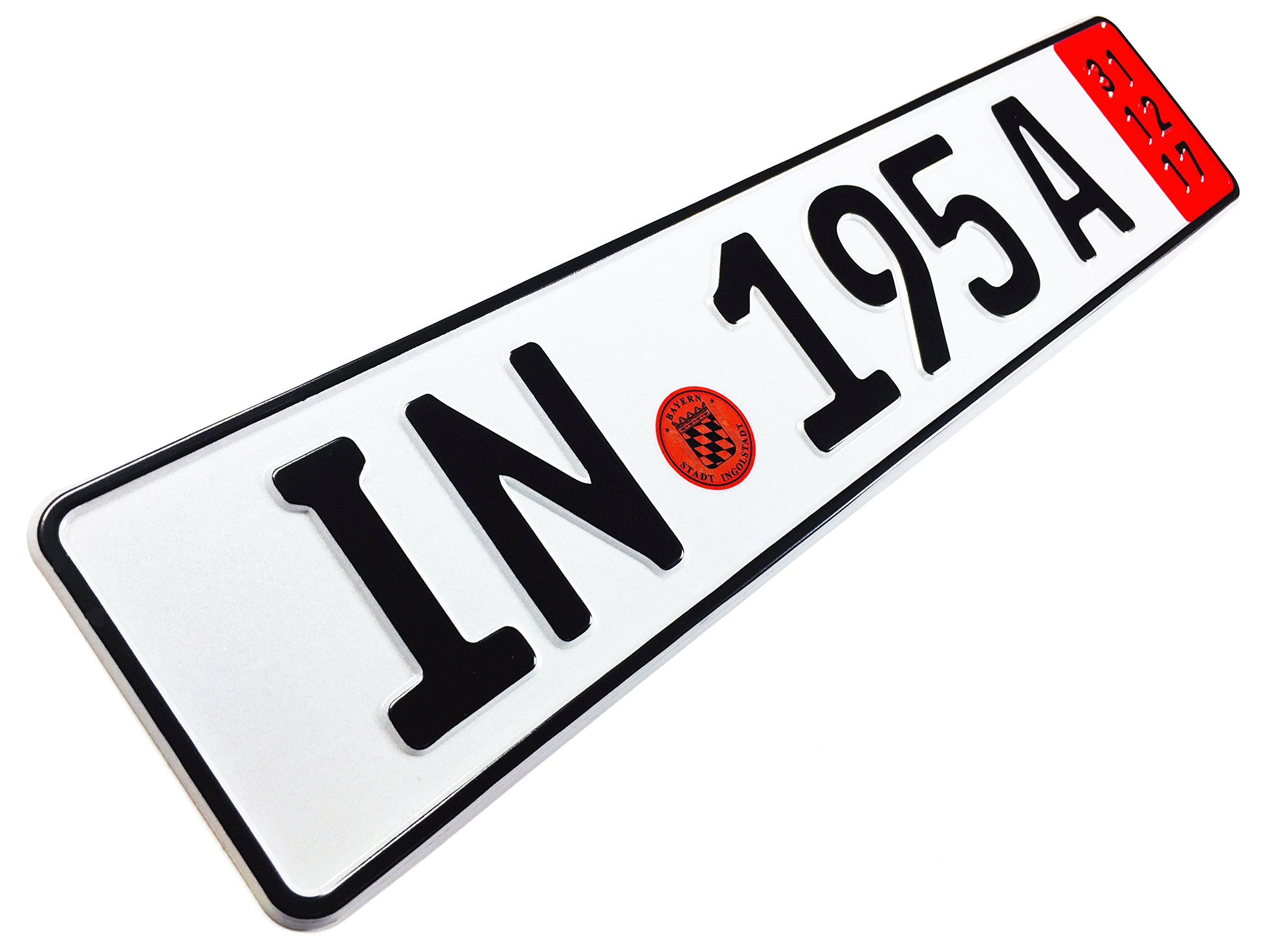 German License Plate Compatible with Audi - Red Ingolstadt Export Style for Car Enthusiasts & Collectors (Perfect for Car Shows, Garage Decor, Gifts)