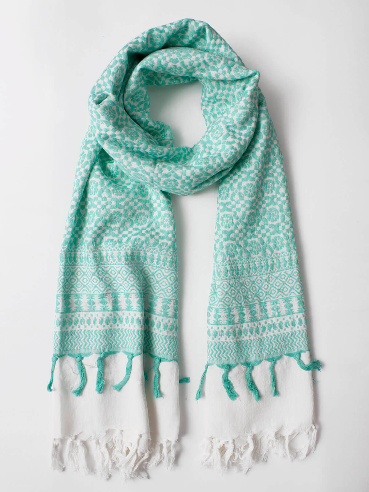 Elegant Embroidered Mint Green Scarf for Women - Soft & Lightweight Fashion Accessory - Perfect for Spring Outfits, Office Wear & Special Occasions