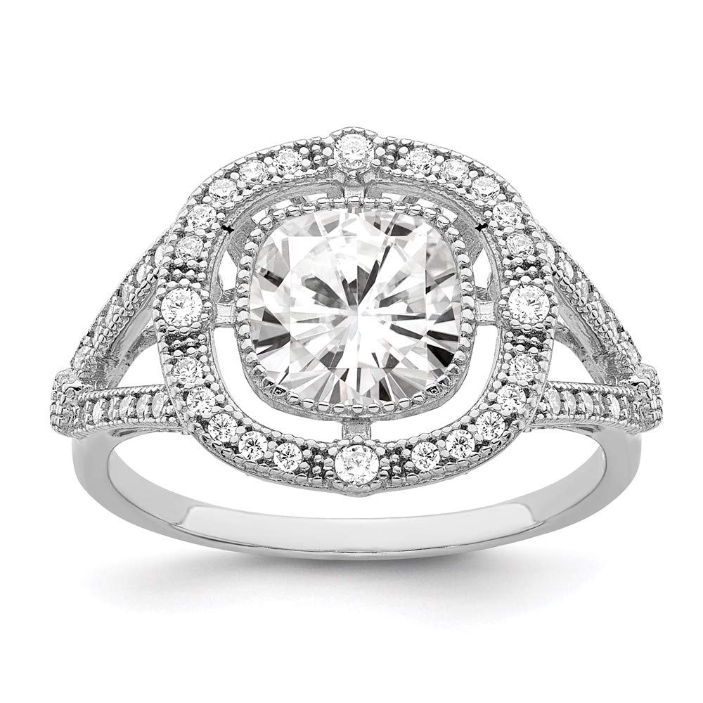 925 Sterling Silver & Cubic Zirconia Brilliant Embers Ring - Elegant Women's Fine Jewelry Gift for Anniversary, Birthday & Valentine's Day - Perfect for Date Night, Party & Special Occasions