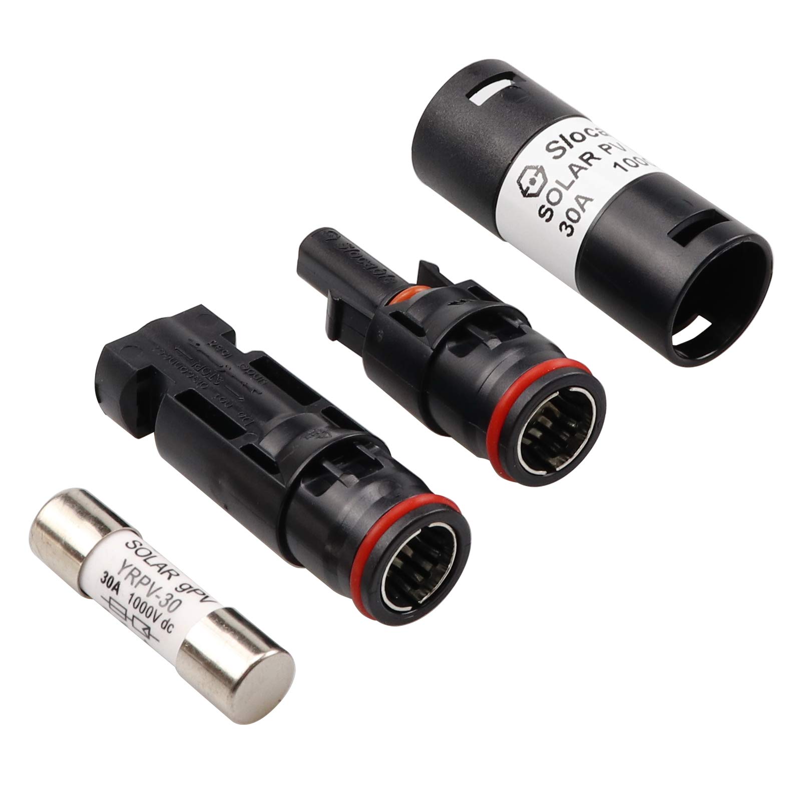 15A Waterproof Solar Fuse Holder with Male & Female Connectors - PV In-Line Fuse for Solar Panels, Charge Controllers | Ideal for Off-Grid Solar Systems, RV & Marine Applications