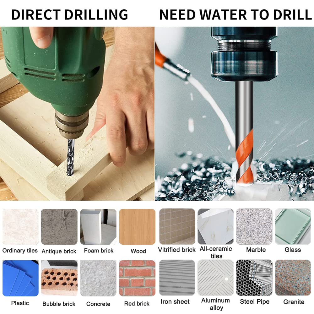 Premium Tungsten Carbide Tile Drill Bits Set – Multi-Purpose Triangle Drill Bits for Concrete, Ceramic, Glass, Brick, Plastic & Wood – Ideal for Home Renovation, DIY Projects & Professional Construction Work (Color: C)