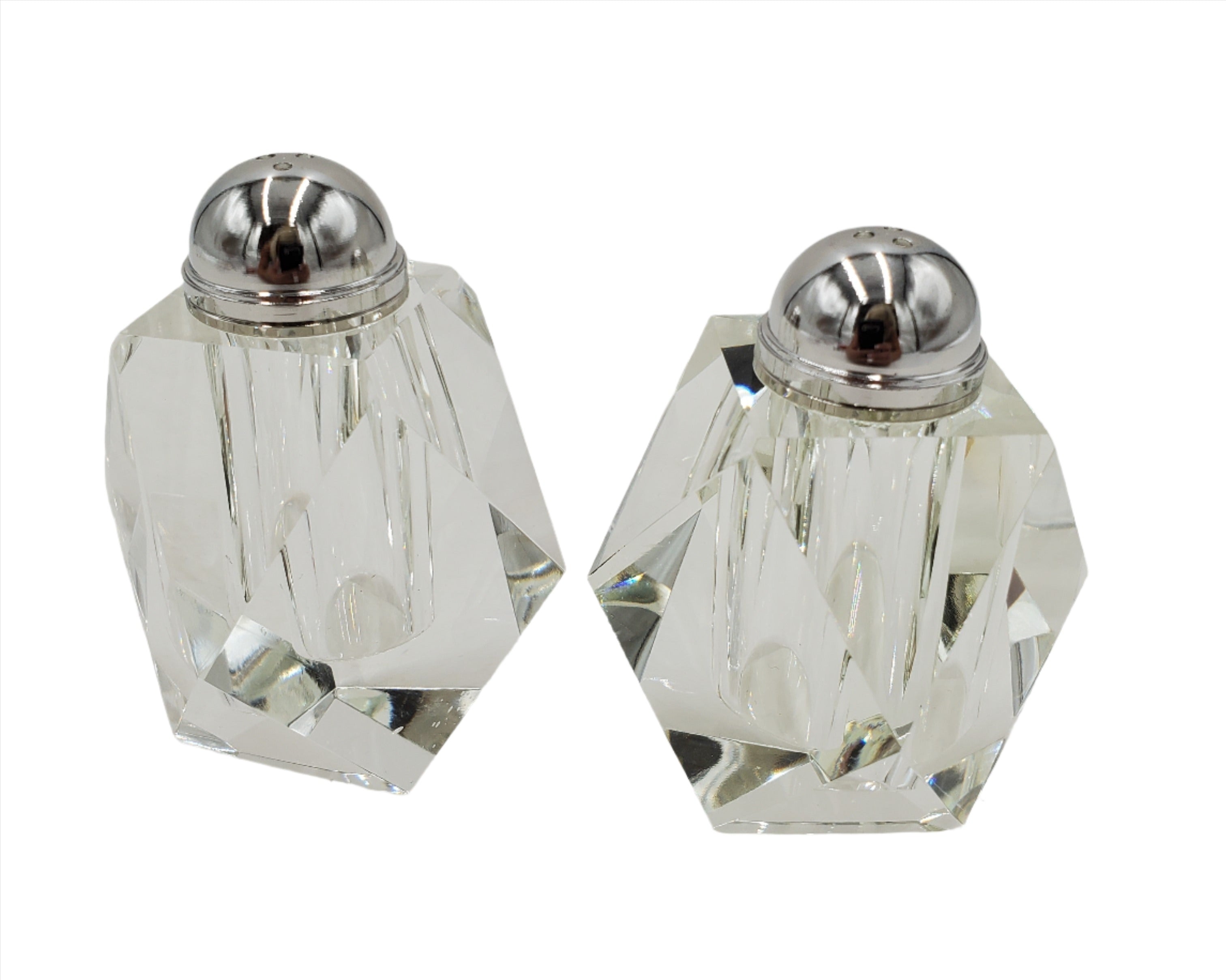 Premium 3.75x1.5 Inch Salt and Pepper Shaker Set - Glass Spice Dispenser for Kitchen, Dining Table & Restaurant Use