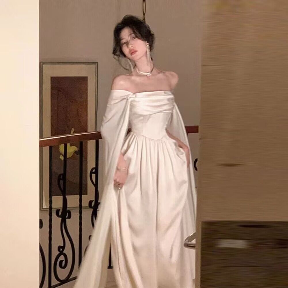 Ivory Satin Long Prom Dresses for Women - Elegant Evening Party Gown with Slit J2763 | Perfect for Homecoming, Formal Events & Special Occasions