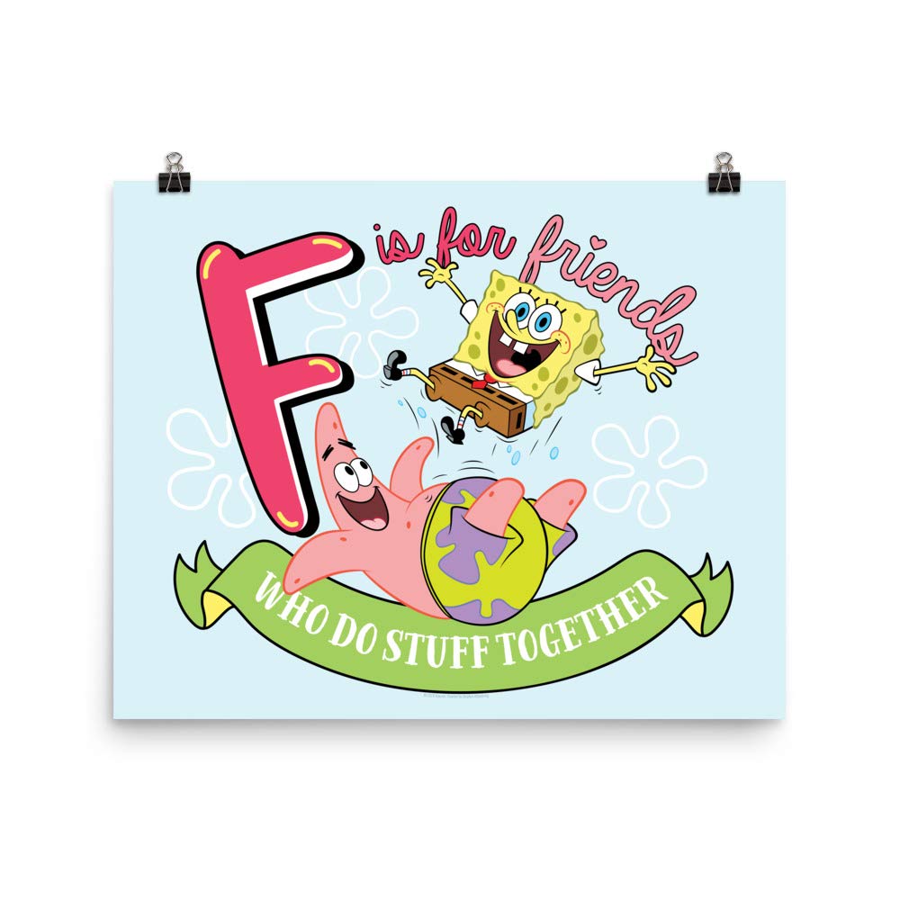 SpongeBob SquarePants Do Stuff Together Poster - 16x20 Inch Cartoon Wall Art for Kids Room, Living Room & Office Decor