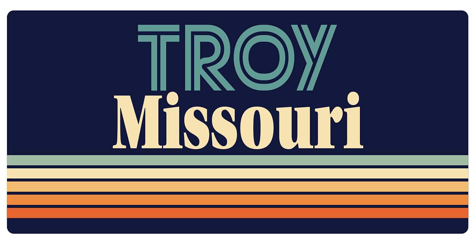 Vintage Retro Design 5 x 2.5-Inch Refrigerator Magnet - Troy Missouri Souvenir | Perfect for Fridge, Office, or Metal Surfaces