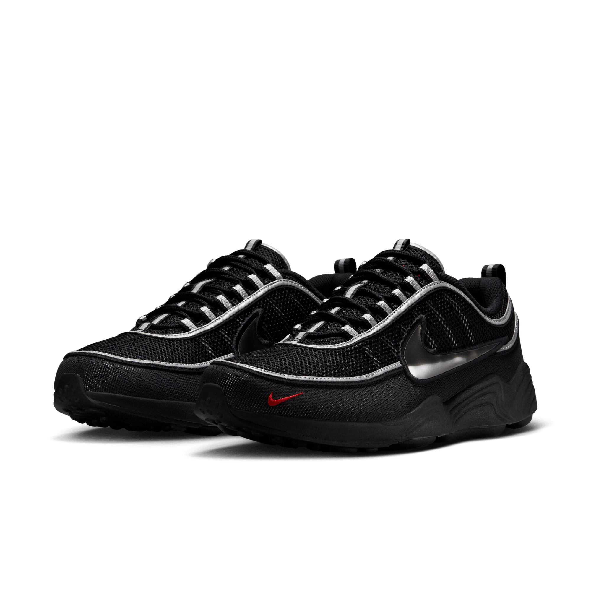 Nike Air Zoom Spiridon Running Shoes - Black/Metallic Silver for Men | Lightweight & Cushioned for Training, Jogging & Gym Workouts