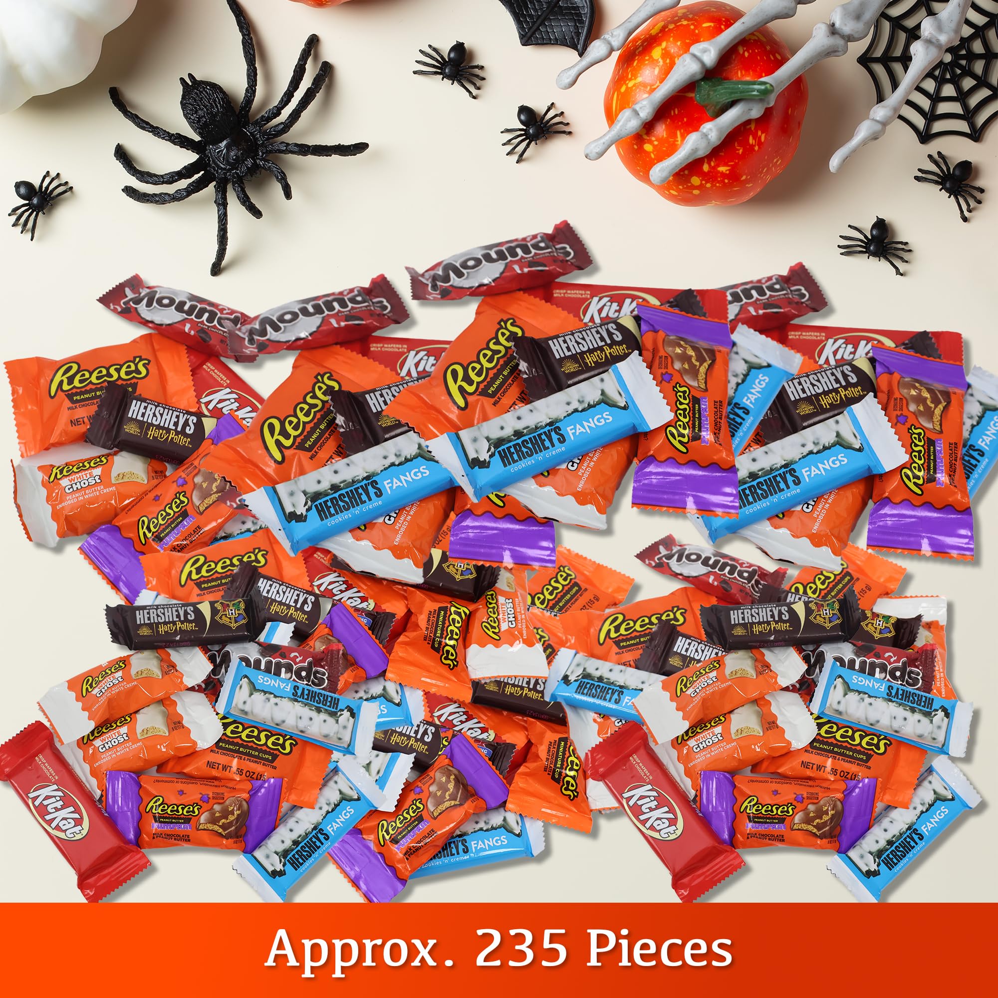 Bulk Hershey Chocolate Candy Individually Wrapped - 4.5lb Milk Chocolate Party Candy Variety Mix for Halloween, Christmas, Birthday Party Favors, Office Snacks & Gift Baskets