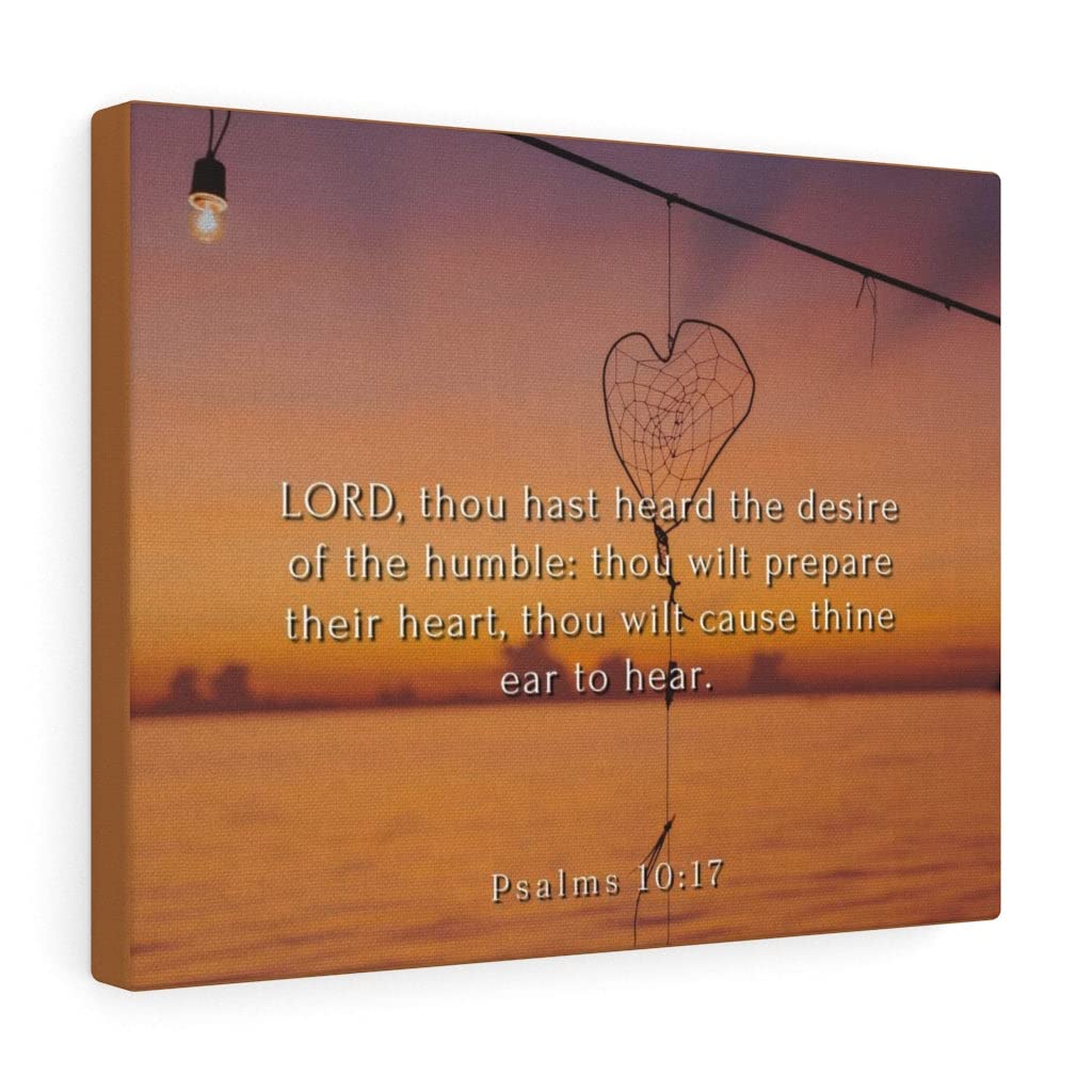 Christian Wall Art with Bible Verse - Psalms 10:17 'Desire of The Humbles' Scripture Print | Ready to Hang Inspirational Home Decor for Living Room, Bedroom & Church