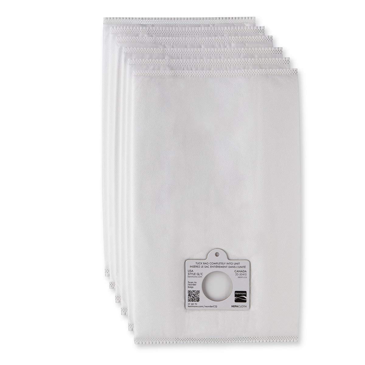 Kenmore 53292 Style Q HEPA Cloth Vacuum Bags 6-Pack - Compatible with Kenmore Canister Vacuum Cleaners | Traps Dust, Allergens & Pet Hair | Ideal for Home Cleaning & Allergy Relief