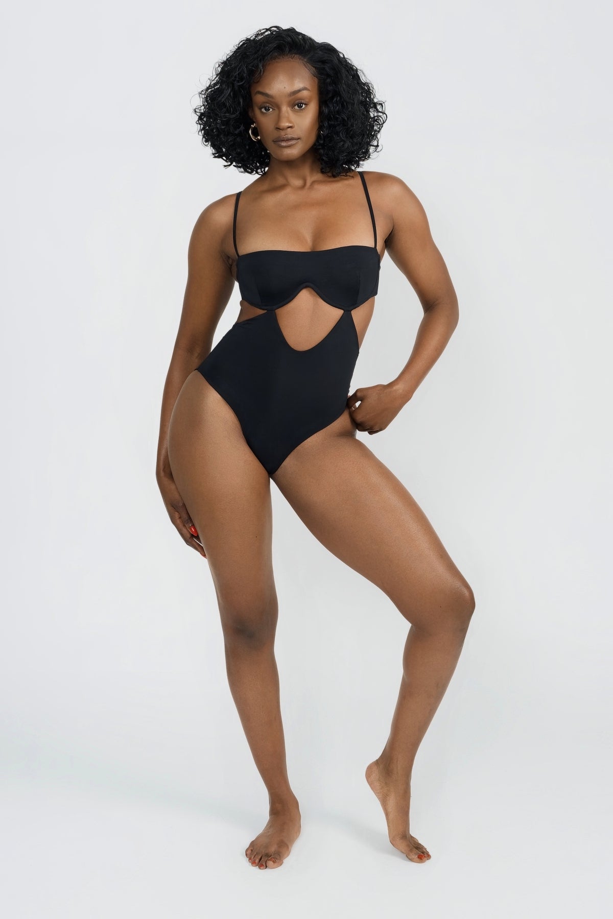 Malia One Piece Full Coverage Swimsuit - Black - Perfect for Beach, Pool, and Summer Vacations