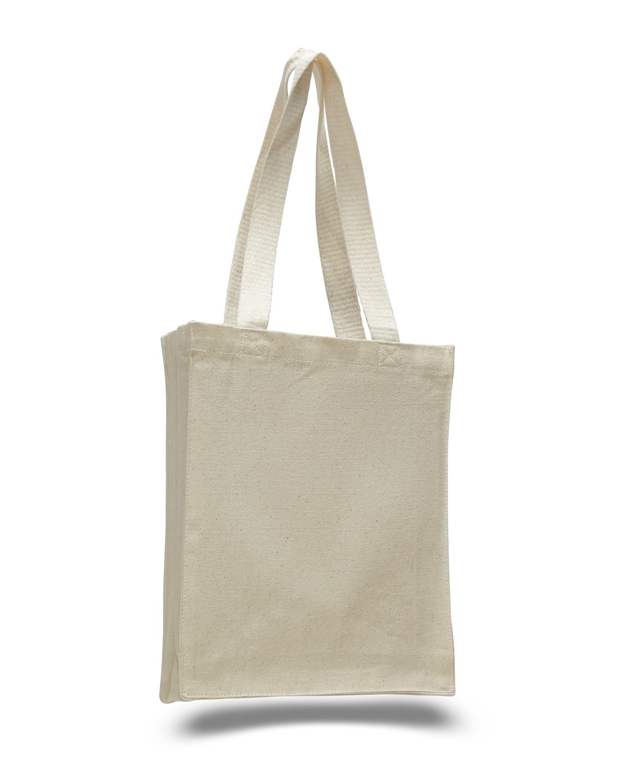 Natural Color Cotton Canvas Book Bag with Gusset - Eco-Friendly Tote Bag for School, Work & Lunch - Durable & Stylish (8