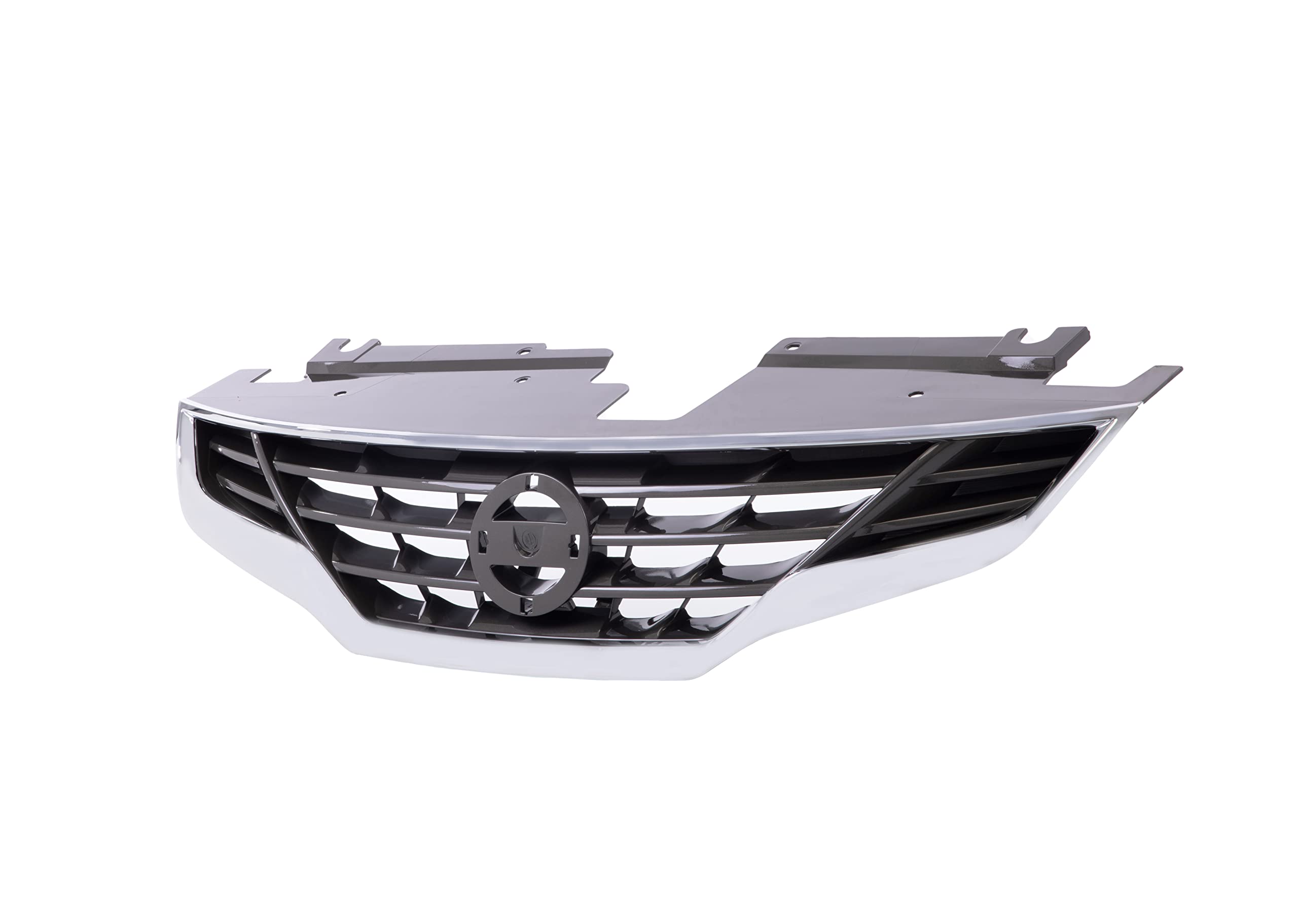 Chrome & Black Front Grille Assembly with Emblem Provision for 2010-2013 Nissan Altima Coupe S SR | Car Body Styling Upgrade | Perfect for Car Enthusiasts & Custom Builds