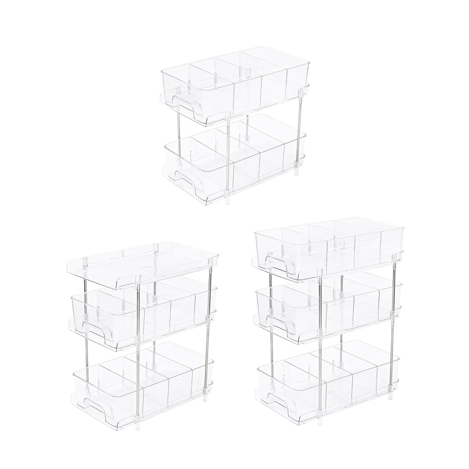 CALANDIS Pull Out Sliding Cabinet Organizer - 30.9x18.8x28cm Kitchen Storage Container for Countertop & Cupboard | Bathroom Countertop Organizer | Perfect for Spice Racks, Pantry Items & Toiletries Storage
