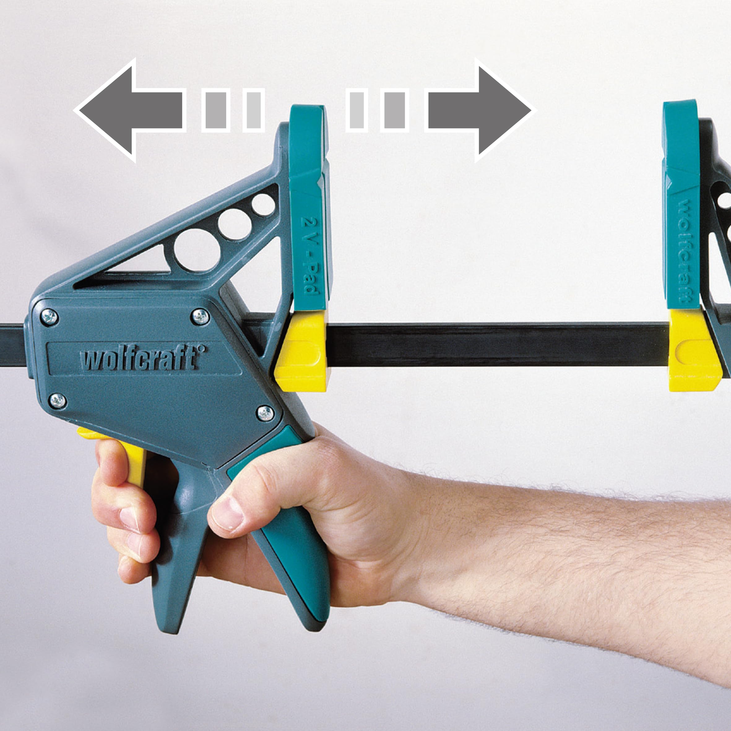 Wolfcraft EHZ PRO 100-915mm One-Hand Clamp | Professional Quick-Release Clamp for Woodworking & DIY Projects | Single-Hand Operation for Easy Clamping & Release | Perfect for Carpentry, Cabinet Making & Crafting