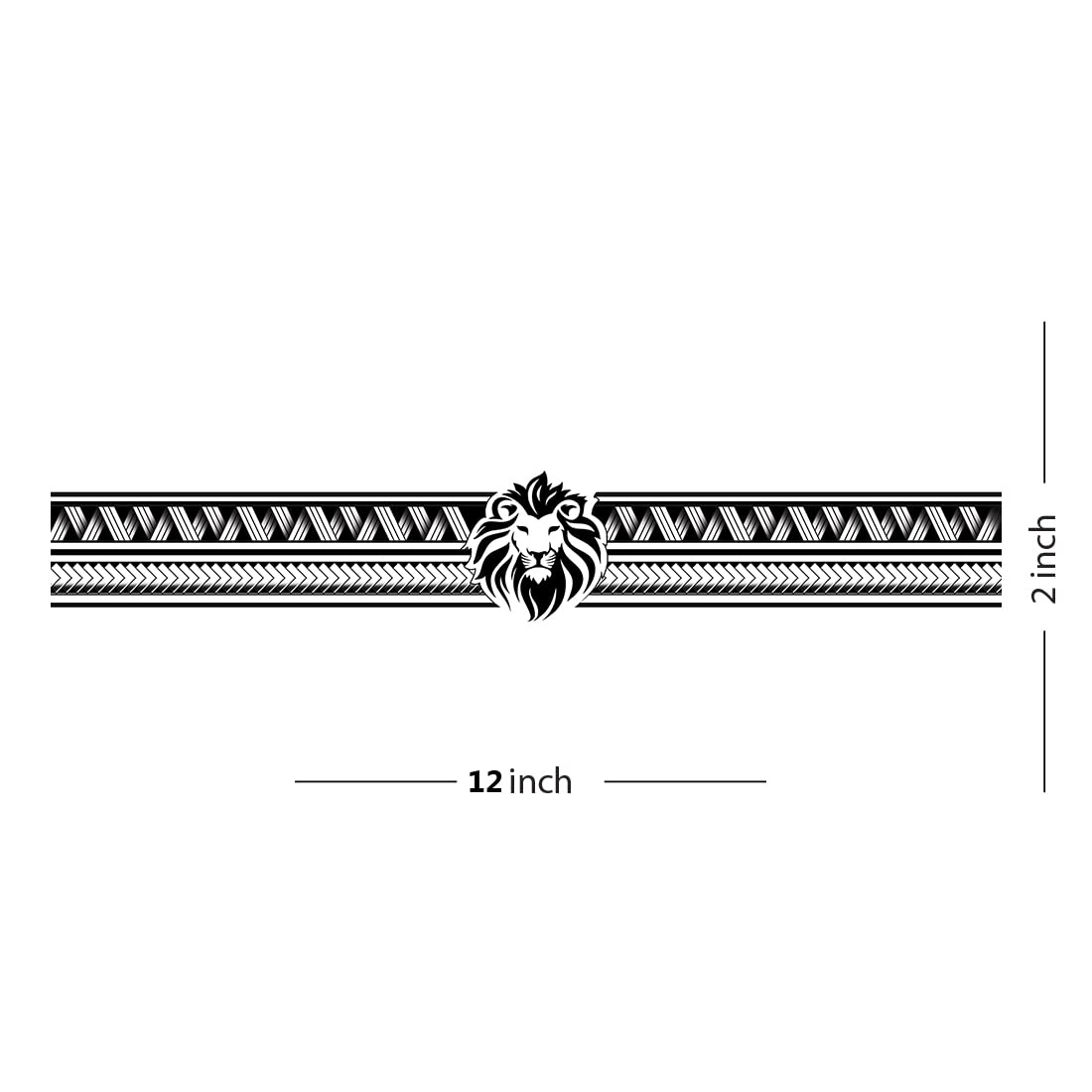 Waterproof Lion Tribal Full Arm Band Temporary Tattoo - Long Lasting Fake Body Art for Men & Women - Perfect for Festivals, Parties & Costume Events