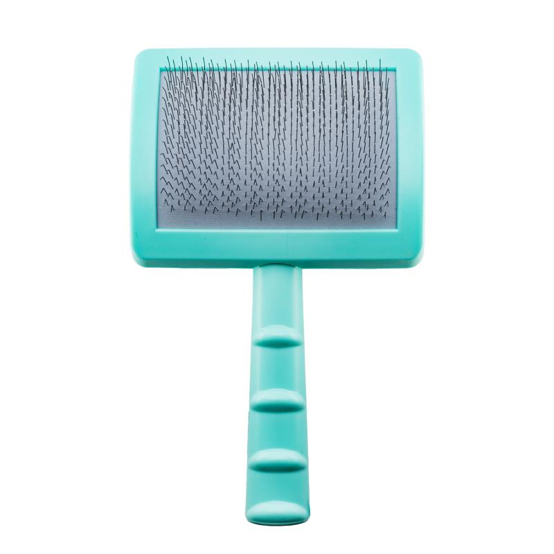 Tauro Pro Line Plastic Brush - Mint Green, Thin & Hard Bristles, Large Size 6.9x4.2x2.4 Inches - Perfect for Pet Grooming, Makeup Application & Detailing Cars