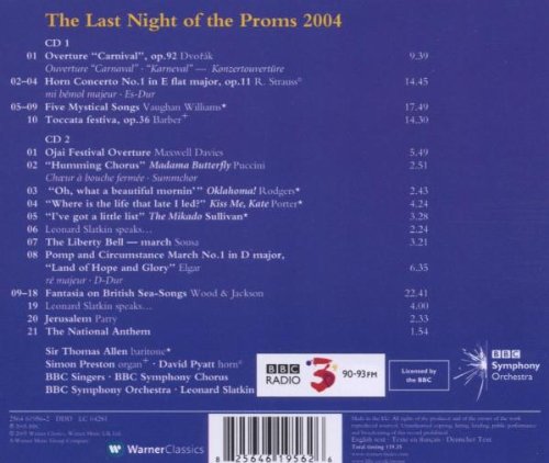 The Last Night of the Proms 2004 - Classic British Music Celebration | Perfect for Classical Music Lovers & Royal Albert Hall Enthusiasts