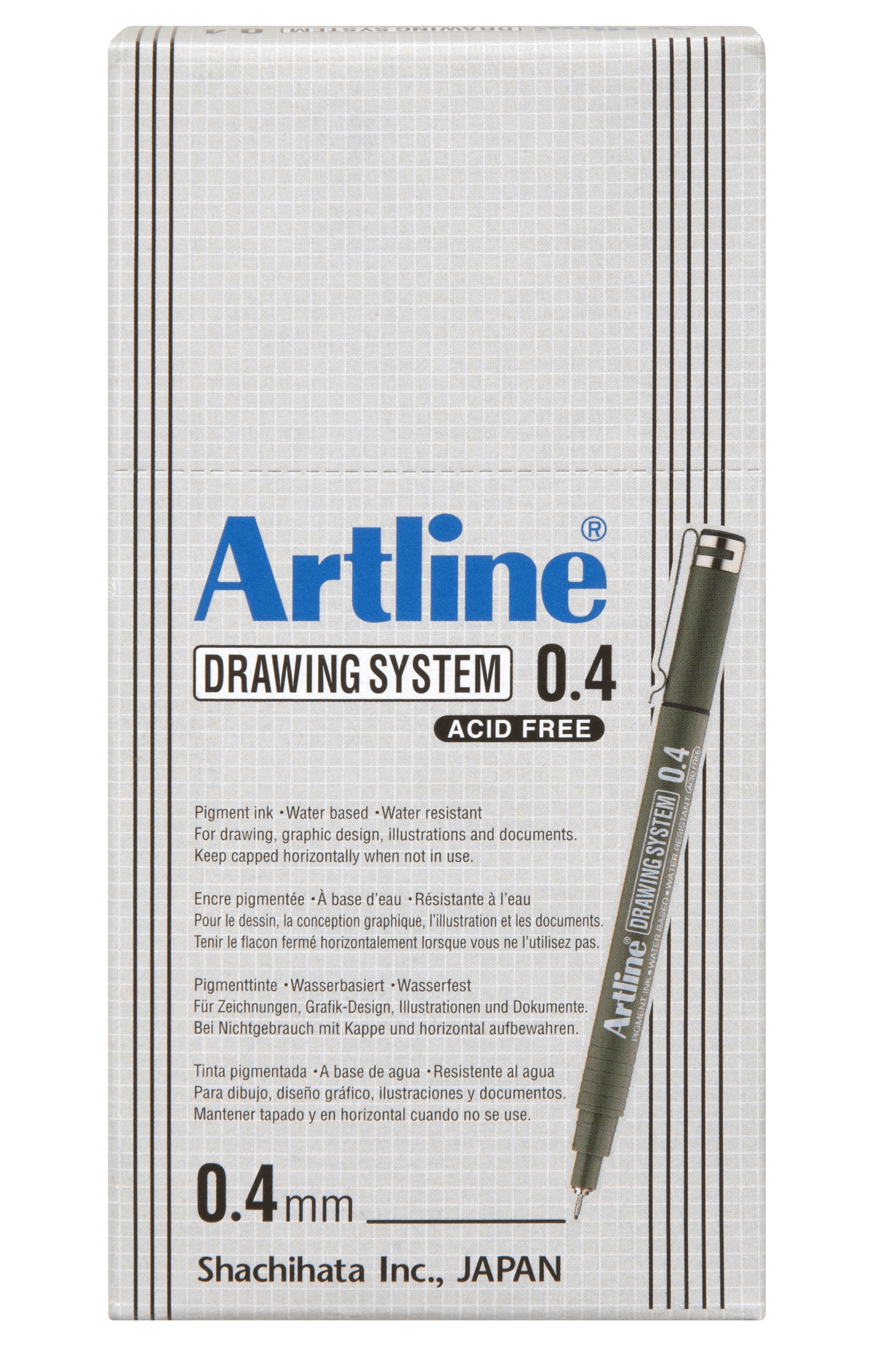 Artline 234 Drawing System Pen 0.4mm Fine Tip Black Ink - 12 Pack for Sketching, Technical Drawing & Calligraphy - Perfect for Artists, Architects & Designers