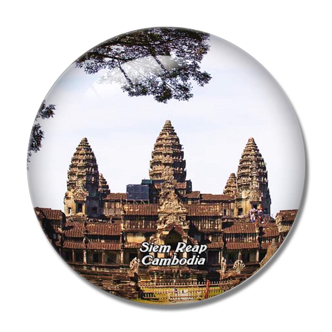 Angkor Wat Cambodia 3D Refrigerator Magnet - Siem Reap Souvenir Crystal Glass Whiteboard Fridge Magnet for Travel Memories & Home Decor