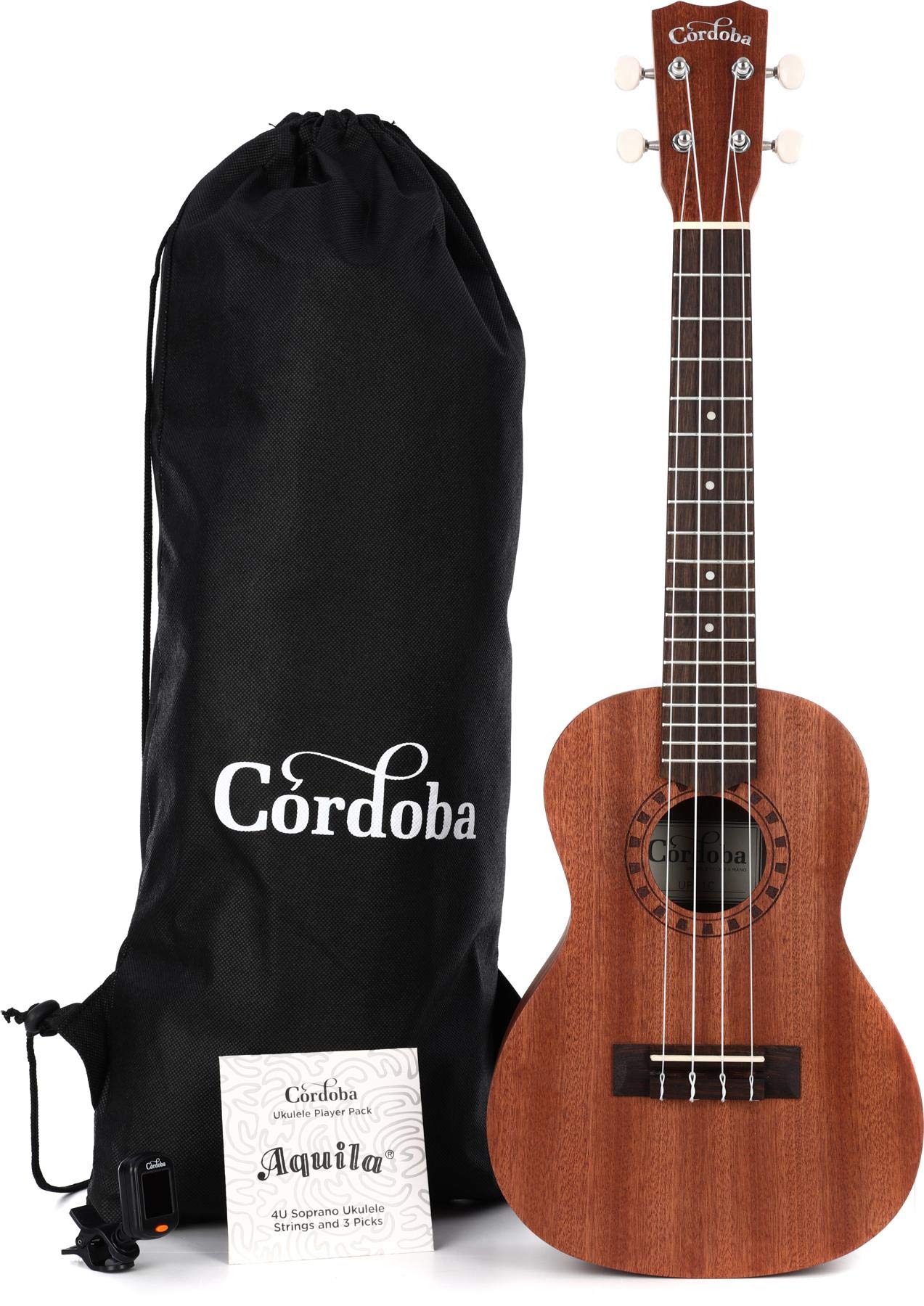 **Cordoba Concert Ukulele Player Pack with Travel Bag - Premium Ukulele Kit for Beginners & Professionals, Perfect for Travel, Performances & Home Practice**