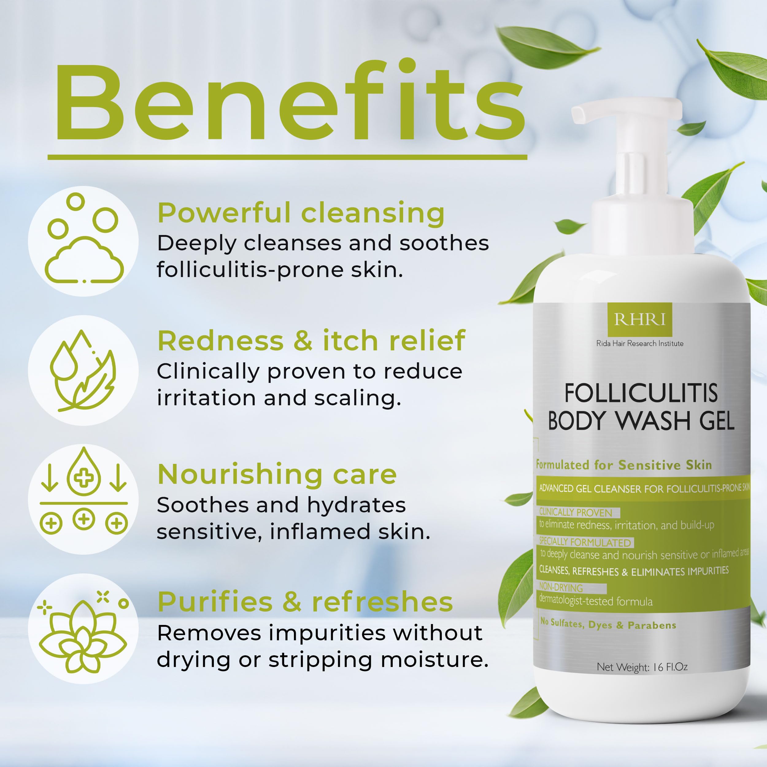 Terramed Just Think Comfort Folliculitis Body Wash - Medicated Soap for Irritated Skin & Bumps - Gentle Cleanser for Body Acne, Razor Bumps & Ingrown Hairs - Ideal for Post-Shave & Sensitive Skin Care