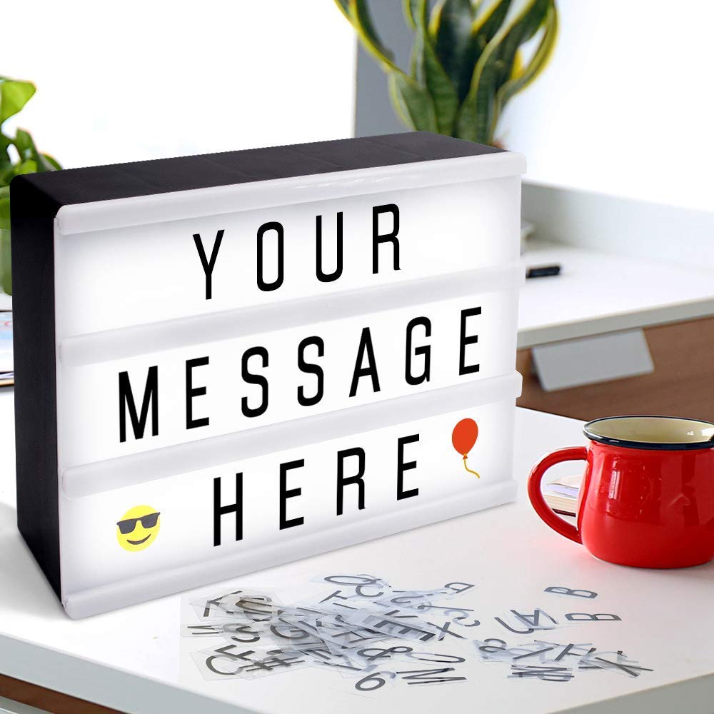 SANIDIKA A5 Magnetic LED Cinema Light Box - 160 DIY Letters, USB/Battery Powered, Cinematic Night Light for Home, Office, and Gift - Perfect for Movie Nights, Bedroom Decor & Creative Display
