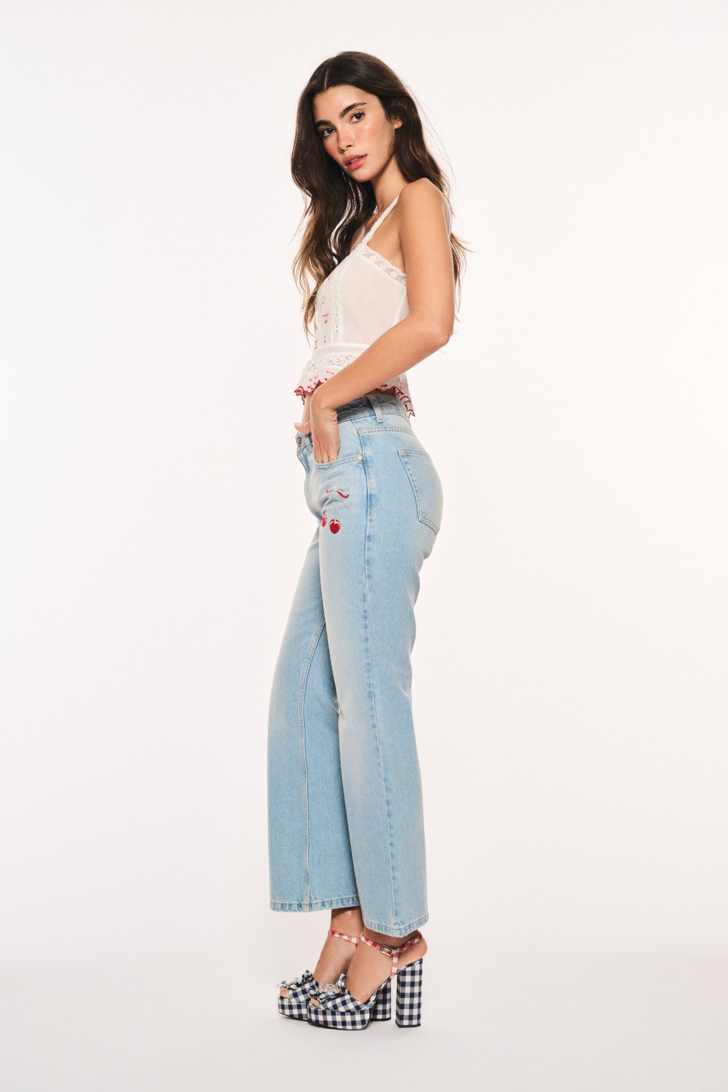 Sami Cherry Jeans for Women - High Waist Stretch Denim Pants - Comfortable & Stylish Skinny Jeans for Casual Wear, Office, and Night Out