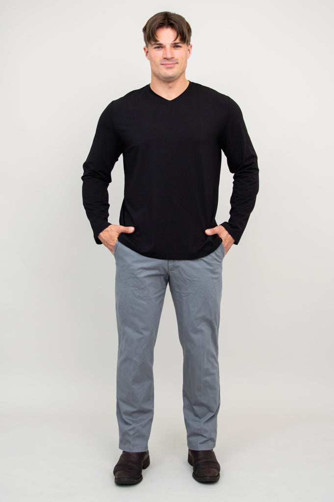 Adam Men's Long Sleeve Bamboo Shirt - Soft Breathable Black Button Up for Work & Casual Wear | Office, Travel & Outdoor Activities