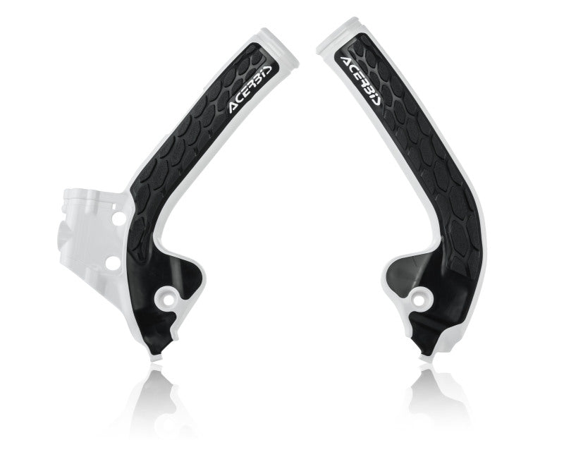 Acerbis 18+ KTM SX 85 / Husqvarna TC85 / 21+ GasGas MC85 Frame Guards - X Grip Technology - White & Black - Dirt Bike Protection for Motocross & Off-Road Riding