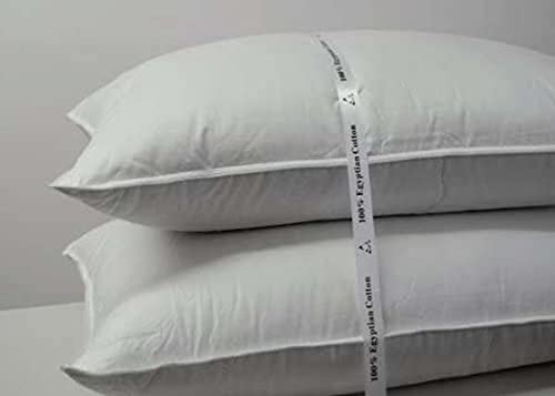 Blancho King Size Goose Down Pillow - 500 Thread Count Firm Support for Side & Back Sleepers - Luxury Bedding for Hotels & Home Use