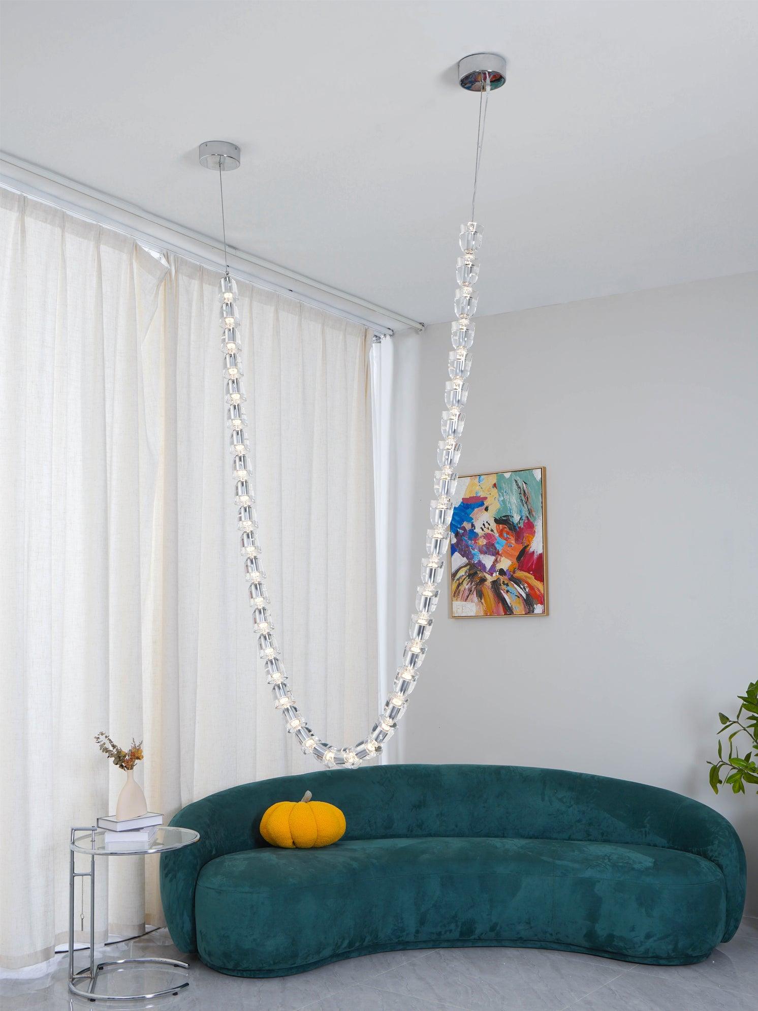 Gabriel Chrome Chandelier - Modern Crystal Ceiling Light Fixture for Dining Room, Living Room & Bedroom | Elegant Home Decor Lighting